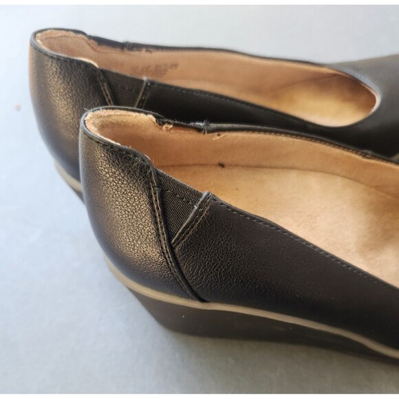 Soul Naturalizer Size 7 W About Time Black Wedge Manmade Shoes 7 Wide - Picture 10 of 11
